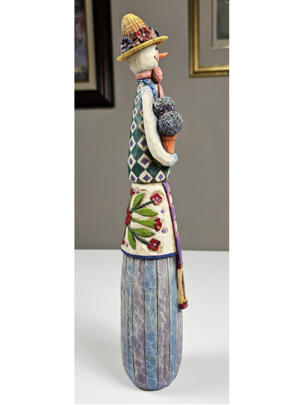 Jim Shore Heartwood Creek SIGNED 2004 Winter Bloom Snowman Figurine 112255 As Is - Picture 6 of 12